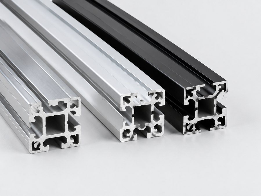 Aluminium-Strangpressprofile blank, eloxiert und schwarz eloxiert