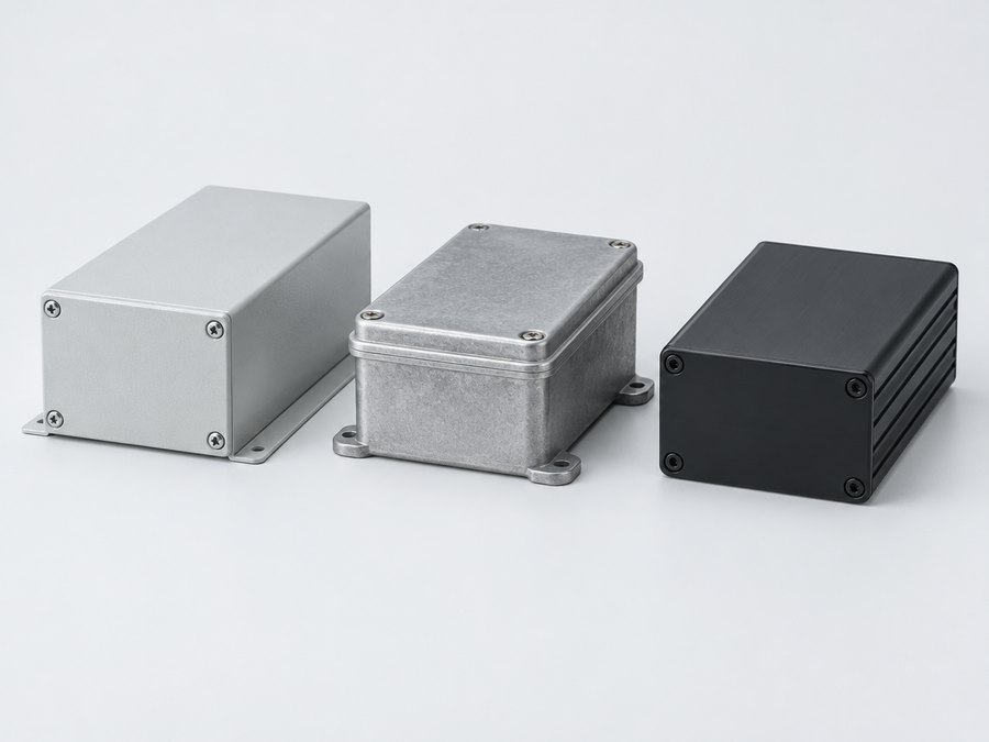 Blechgehäuse, Druckgussgehäuse und gefrästes Aluminiumgehäuse