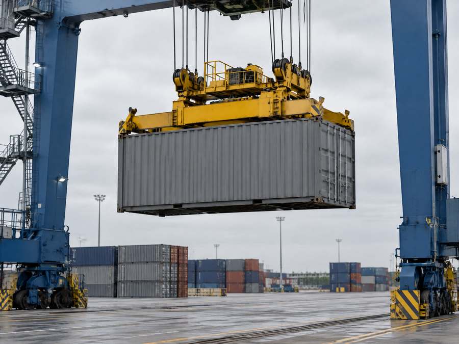 Containerumschlag im Hafen beim China-Import