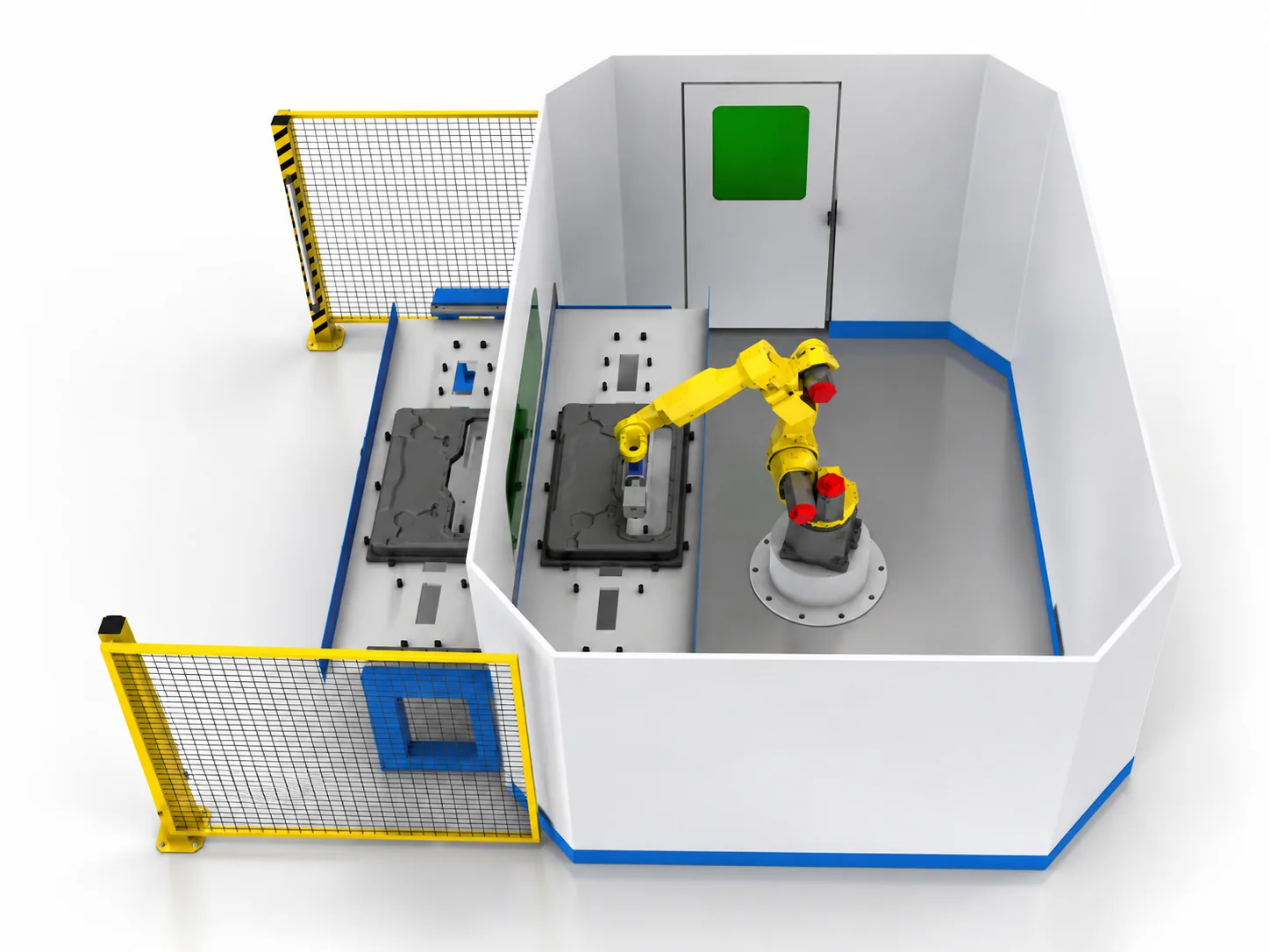 Roboterzelle mit zwei Einlegeplätzen aus dem Sondermaschinenbau