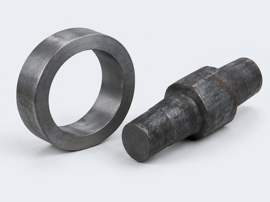Nahtlos gewalzter Ring und Freiformschmiedeteil aus Stahl