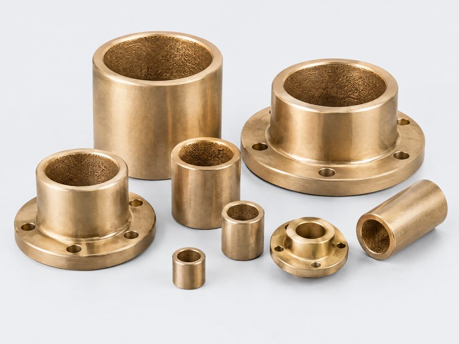 Sinterlager aus Bronze, zylindrisch und mit Bund